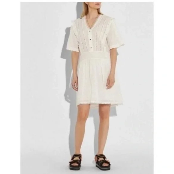 coach short sleeve dress Coach Boucle Short Sleeve Dress In Cream - 50% Off